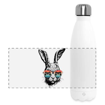 Retro Gaming Hase Mit Sonnenbrille Ostern Geschenk - Panorama Isolierflasche 500 ml - Weiß - Vorne