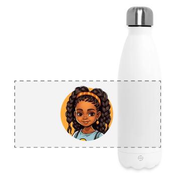 Mariée afro artistique aux cheveux colorés - Gourde isotherme panoramique 500 ml - blanc - Devant
