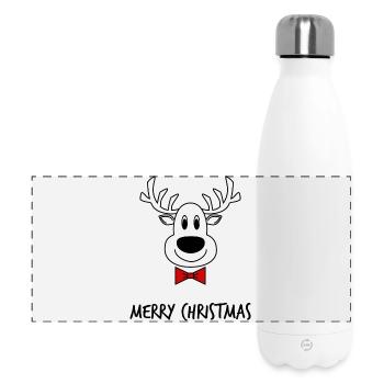 CHRISTMAS. MERRY CHRISTMAS. MERRY CHRISTMAS. NEW YEAR’S DAY - Panoramic Thermal Bottle 500 ml - white - Front