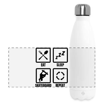 Skateboarding Routine - Panorama Isolierflasche 500 ml - Weiß - Vorne