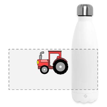 Traktor Motiv in Rot - Panorama Isolierflasche 500 ml - Weiß - Vorne