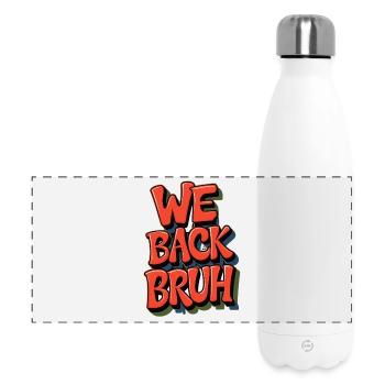 Fröhliches Retro-Gruß-Design - Panorama Isolierflasche 500 ml - Weiß - Vorne
