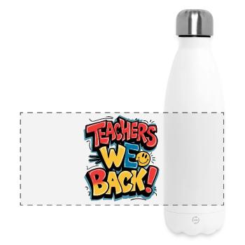 Liebevolle Rückgabe des Lehrerabdrucks - Panorama Isolierflasche 500 ml - Weiß - Vorne