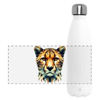 Guépard polygonal - Gourde isotherme panoramique 500 ml - blanc - Devant
