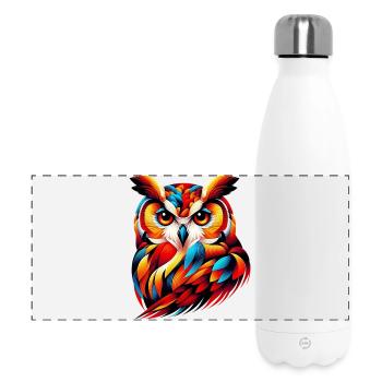Eule - Panorama Isolierflasche 500 ml - Weiß - Vorne
