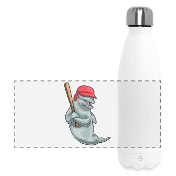 Batte de baseball Dolphin - Gourde isotherme panoramique 500 ml - blanc - Devant