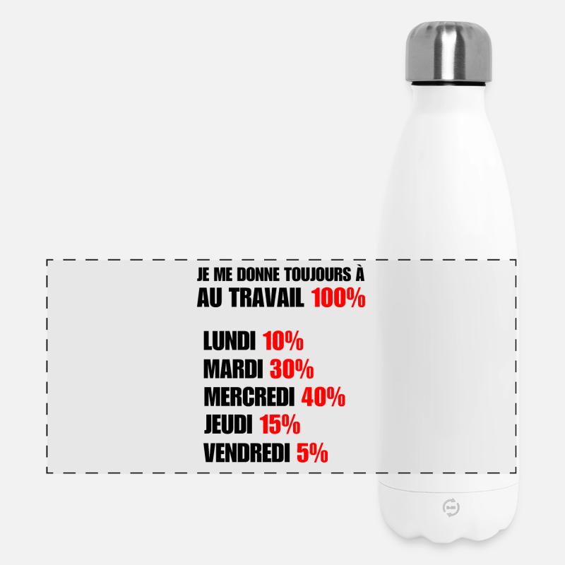 Bei der Arbeit gebe ich immer 100 - Panorama Isolierflasche 500 ml - Weiß