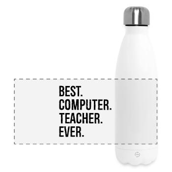 Meilleur professeur d’informatique de tous les temps - Gourde isotherme panoramique 500 ml - blanc - Devant