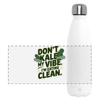 Don't Kale My Vibe Lustiges veganes Geschenk - Panorama Isolierflasche 500 ml - Weiß - Vorne