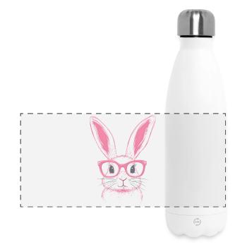 Rabbit Bunny Glasses Bunny Ears Bunny Gift - Panoramic Thermal Bottle 500 ml - white - Front