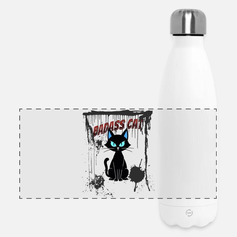 Chat dur à cuire - Gourde isotherme panoramique 500 ml - blanc