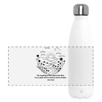 Be Alive Zitat | Alan Watts Weisheit Philosophie Kunst - Panorama Isolierflasche 500 ml - Weiß - Vorne