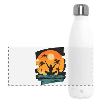 Yoga Namaste Meditation - Panorama Isolierflasche 500 ml - Weiß - Vorne