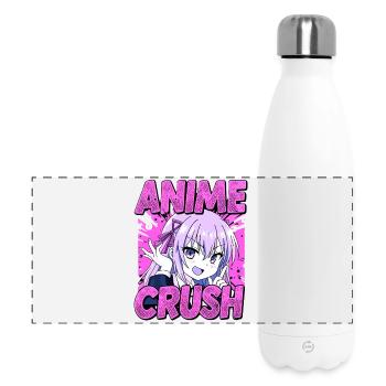 ANIME CRUSH - Pink Manga Otaku Vibes - Panorama Isolierflasche 500 ml - Weiß - Vorne