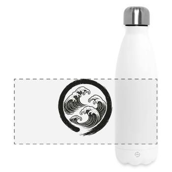 Zen-Wellen Enso-Kreis-Symbol - Panorama Isolierflasche 500 ml - Weiß - Vorne