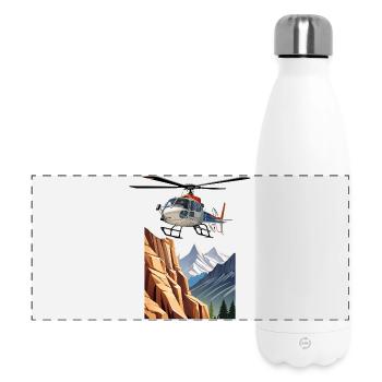 Hélicoptère en montagne - Gourde isotherme panoramique 500 ml - blanc - Devant