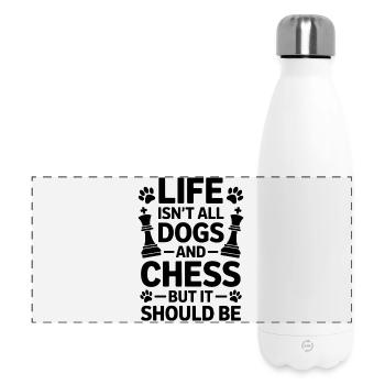 Échecs Dire Joueur D’échecs Chiens Cadeau D’échecs - Gourde isotherme panoramique 500 ml - blanc - Devant