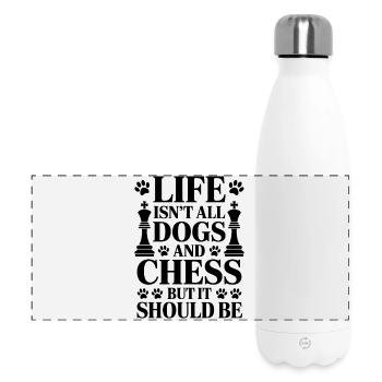 Échecs Dire Joueur D’échecs Chiens Cadeau D’échecs - Gourde isotherme panoramique 500 ml - blanc - Devant