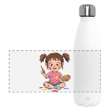 Creative children's art motif on clothing - Panoramic Thermal Bottle 500 ml - white - Front