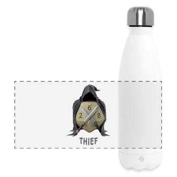 W20 mit Kapuze – Thief Fantasy Dice - Panorama Isolierflasche 500 ml - Weiß - Vorne