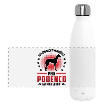 Podenco heilt mich Spanischer Windhund - Panorama Isolierflasche 500 ml - Weiß - Vorne