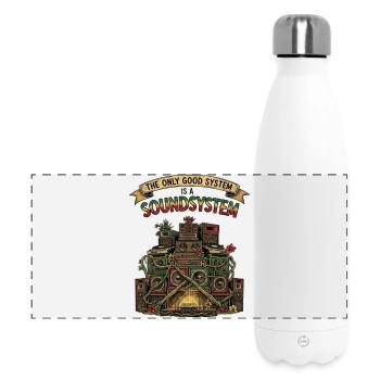 Sound System Collage Dub Reggae - Panoramic Thermal Bottle 500 ml - white - Front