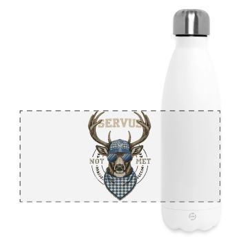 Alpen Hirsch Servus Hirschgeantler Tracht Oktober - Gourde isotherme panoramique 500 ml - blanc - Devant