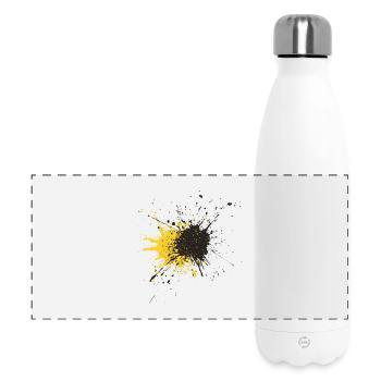 Art Splash Yellow Black Splash - Panoramic Thermal Bottle 500 ml - white - Front