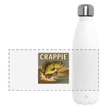 Crappie Jump Retro Fishing Poster - Panoramic Thermal Bottle 500 ml - white - Front