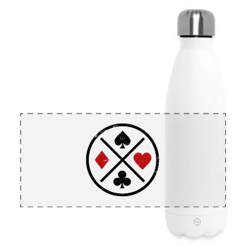 Spielkarten Kontrast - Panorama Isolierflasche 500 ml - Weiß - Vorne