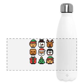 Noël Blocs de construction Chefs Jeunesse Enfant Noël - Gourde isotherme panoramique 500 ml - blanc - Devant