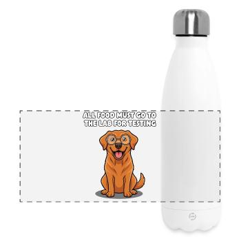 Lab Dog with Glasses Saying - Panoramic Thermal Bottle 500 ml - white - Front