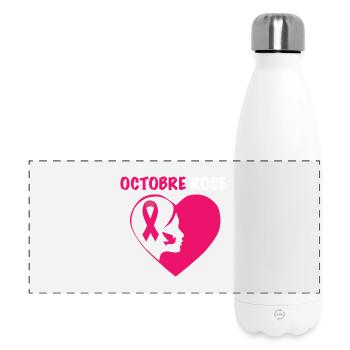 Pink October Heart Solidarity - Panoramic Thermal Bottle 500 ml - white - Front