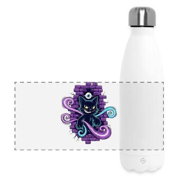 Magic Cat - Magic Cat with All-Seeing Eye - Panoramic Thermal Bottle 500 ml - white - Front
