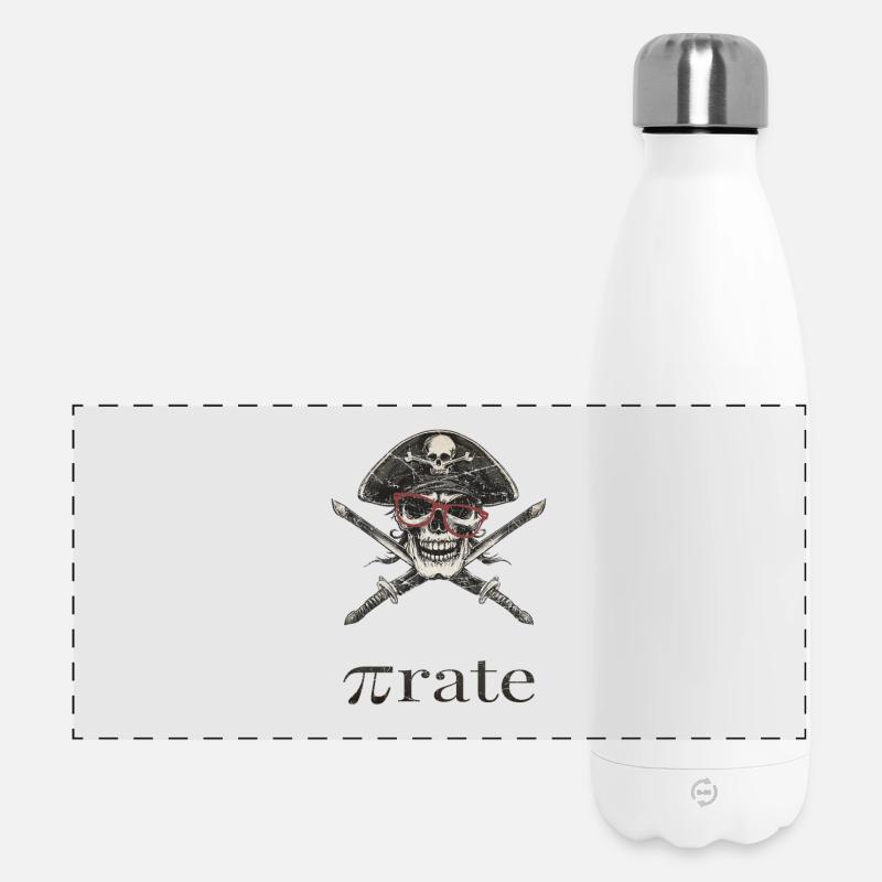 nerd pirate with glasses - Panoramic Thermal Bottle 500 ml - white