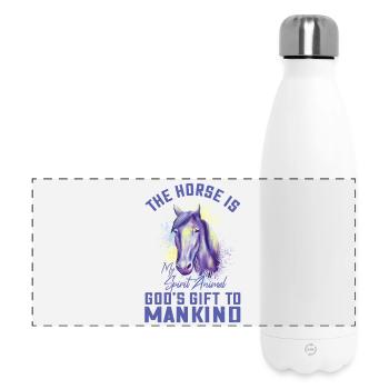 Horse Lover Fan Design - My Spirit Animal - Panoramic Thermal Bottle 500 ml - white - Front
