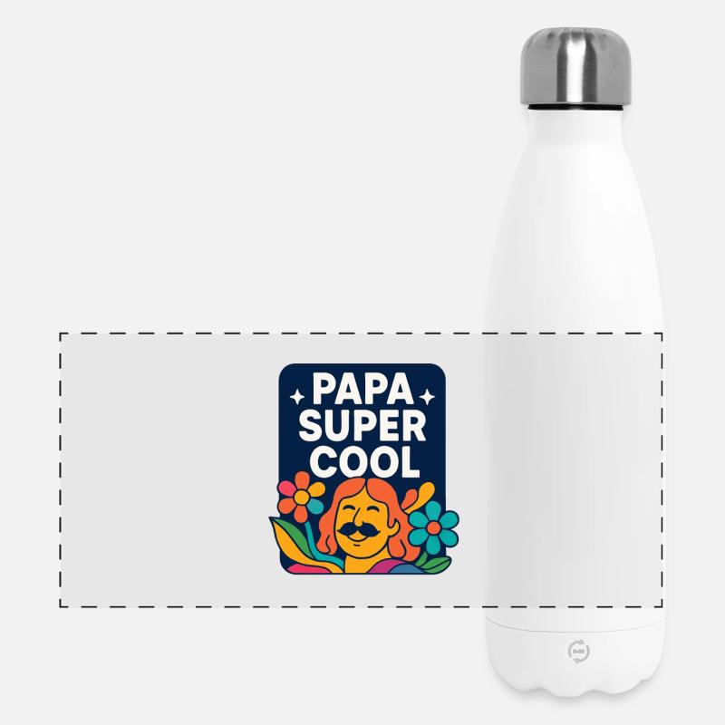 Super cooler Papa - Vatertag - Geburtstag - Panorama Isolierflasche 500 ml - Weiß
