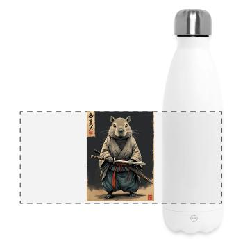 Cappibara Samurai with Katana - Panoramic Thermal Bottle 500 ml - white - Front