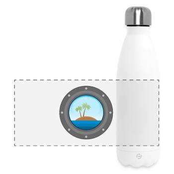 Nautic Design Porthole Palm Island Sunrise Window - Panoramic Thermal Bottle 500 ml - white - Front