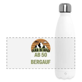 From the age of 50 onwards, it's all uphill Mountain motif - Panoramic Thermal Bottle 500 ml - white - Front