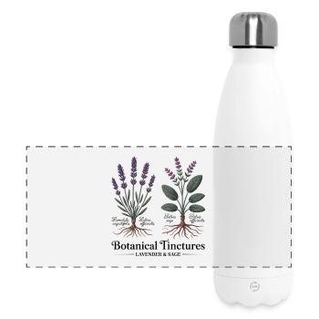 Lavendel & Salbei - Botanische Heilkräuter - Panorama Isolierflasche 500 ml - Weiß - Vorne