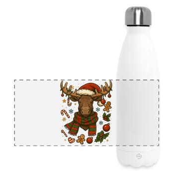 Moose at Christmas - Panoramic Thermal Bottle 500 ml - white - Front
