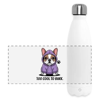 Zu Cool Zum Bellen: Lässiger Bulldoggen-Stil - Panorama Isolierflasche 500 ml - Weiß - Vorne