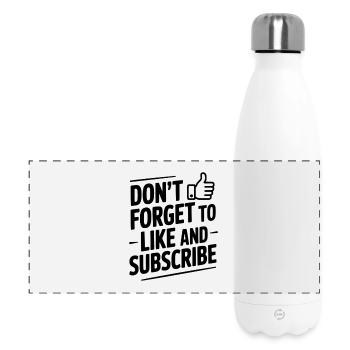 Don't Forget to Like and Subscribe - Panoramic Thermal Bottle 500 ml - white - Front