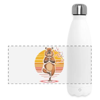 Coucher de soleil de méditation en yoga capybara - Gourde isotherme panoramique 500 ml - blanc - Devant