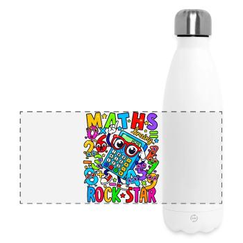 Math Rock Star Calculator Neon - Panoramic Thermal Bottle 500 ml - white - Front