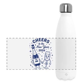 Cheers to the New Year 2026 Celebration - Panoramic Thermal Bottle 500 ml - white - Front