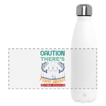 Anglers Fishermen Fishing Sport Fishermen - Panoramic Thermal Bottle 500 ml - white - Front