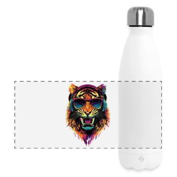Säbelzahntiger Smilodon Raubkatze Säbelzahn Tiger - Panorama Isolierflasche 500 ml - Weiß - Vorne