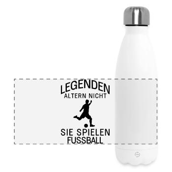 Legenden altern nicht Fußball - Panorama Isolierflasche 500 ml - Weiß - Vorne